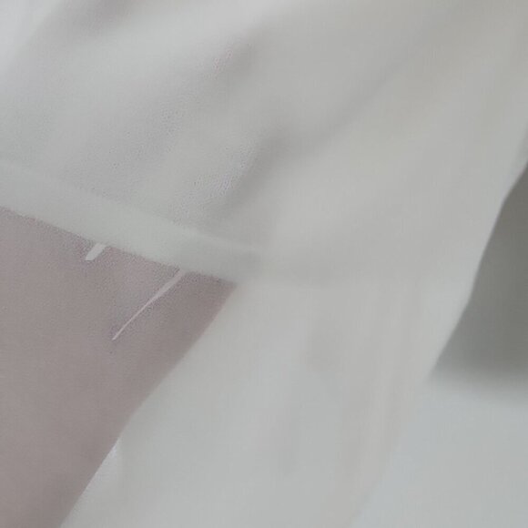 LAFAYETTE 148 | Cotton Cardigan Silk Panel Ivory Cream Sz MEDIUM - Picture 3 of 6